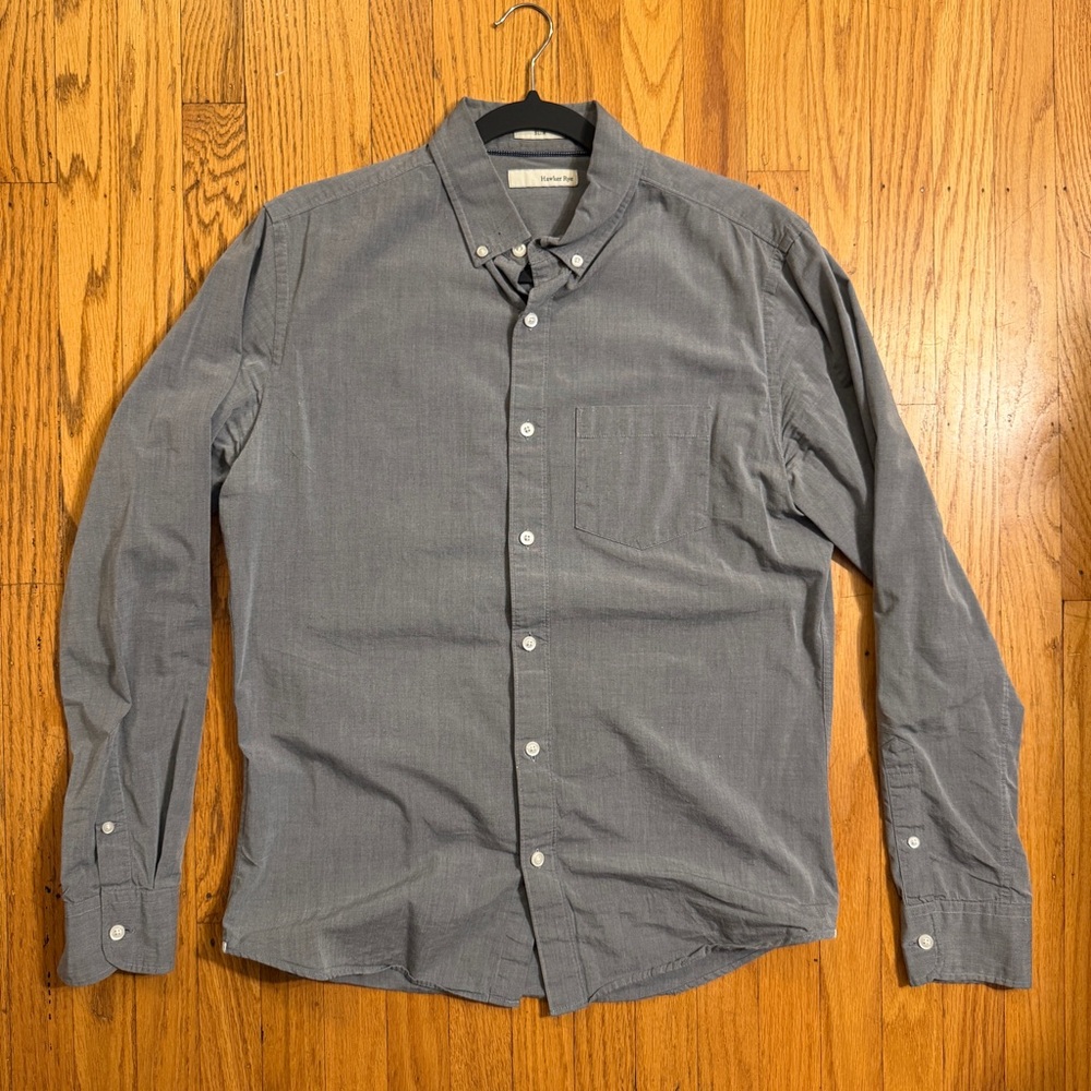 Classic Gray Button-Down Shirt for Men